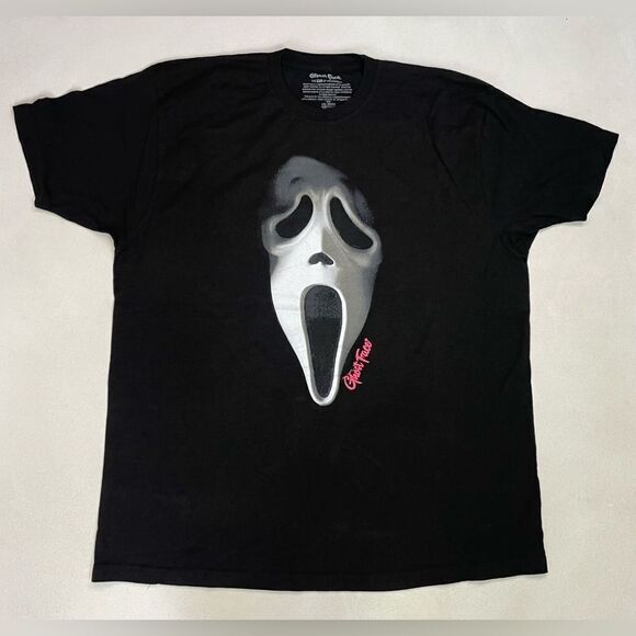 Ghost Face The Icon Of Halloween Graphic T-shirt Men XXL Black Short Sleeve - Picture 1 of 5